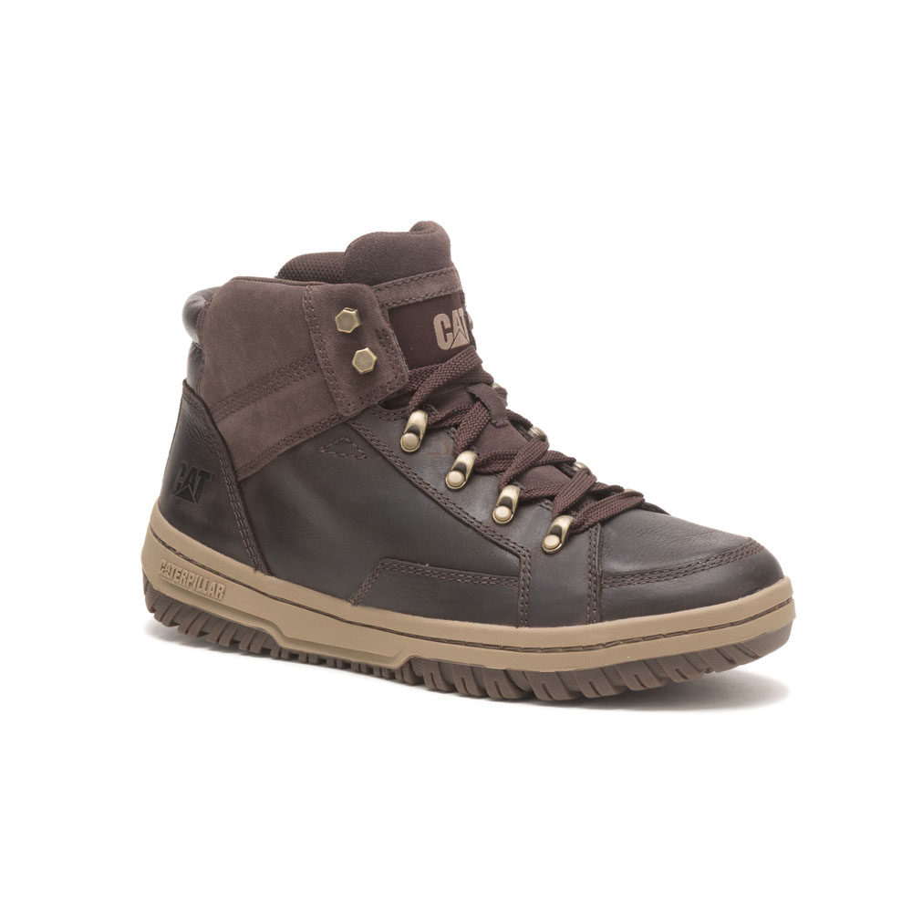 Caterpillar Crate - Mens Work Boots - Coffee - NZ (698YWAHLR)